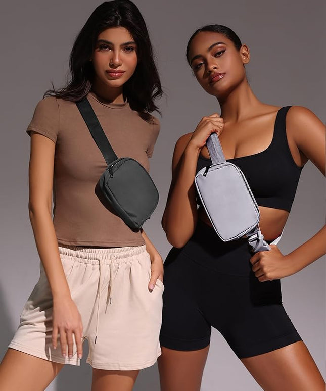 YOSHUYUKI Fanny Pack Crossbody Bag Trendy Waterproof Small Cross Body Purse for Women Men Fashion Waist Packs Mini Belt Pouch Chest Bum Hip Bag Lulu Dupes for Travel Vacation Running Dim Grey