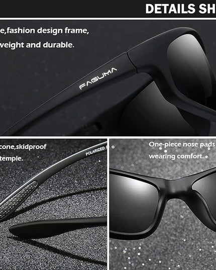 FAGUMA Polarized Sports Sunglasses For Men Cycling Driving Fishing UV400 Protection