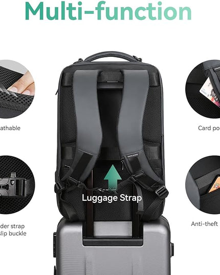 MARK RYDEN Business Backpack for Men, Waterproof High Tech Backpack with Sport Car Shape Design and USB Charging Port, Travel Laptop Backpack Fits 17.3 Inch Notebook
