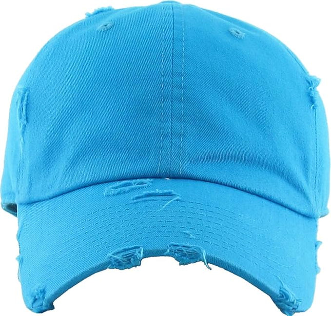 KBETHOS Vintage Washed Distressed Cotton Dad Hat Baseball Cap Adjustable Polo Trucker Unisex Style Headwear