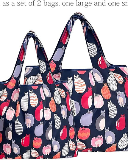 allydrew Large Foldable Tote Nylon Reusable Grocery Bags