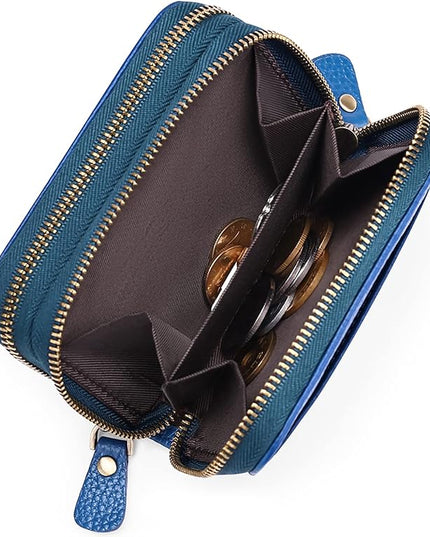 GOIACII Small Genuine Leather Wallet for Women, RFID Blocking Credit Card Holder Wallet