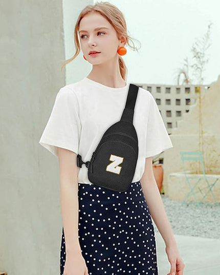 Viverte Small Corduroy Sling Bag Initial Crossbody Bag Fanny Pack for Girls Personalized Birthday Gifts for Teen Girls Gifts