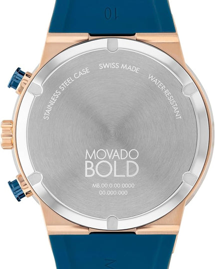 Movado Bold Fusion Men's Watch - Swiss Quartz Chronograph Movement, Silicone Strap - 5 ATM Water Resistance - Luxury Fashion Timepiece for Him - 44.50mm