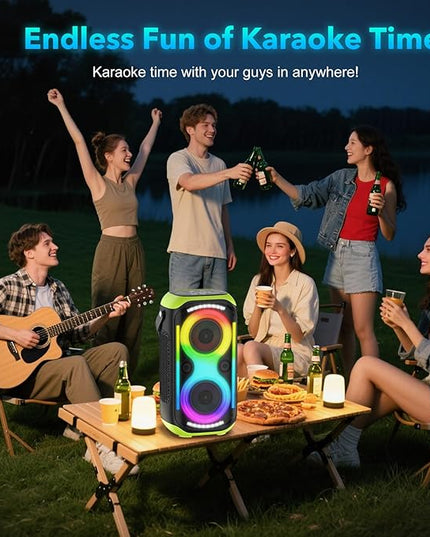 Bluetooth Speaker 160W Loud Wireless Outdoor Portable Big Powerful Deep Bass Sound TWS Large Home Party Speakers with Subwoofer LED Lights