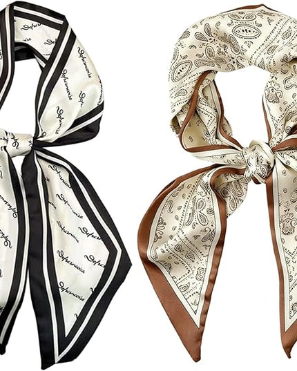 Womens Silk Scarf - Large Size 59 Inch Head Hair Neck Scarves Purse Bag Scarfs For Handbags Satin Fashion