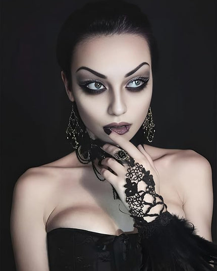 HOMELEX Women Black Lace Feather Gloves Witch Angel Costume Accessories Swan Wings Wrist Bands