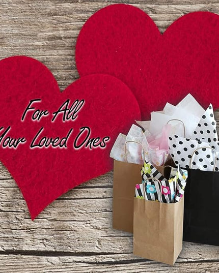 Qutuus Black Paper Gift Bags with Handles Bulk - 600 Pcs 8"x4.5"x10" Black Gift Bags, Kraft Bags for Retail, Shopping, Party, Goody, Business.
