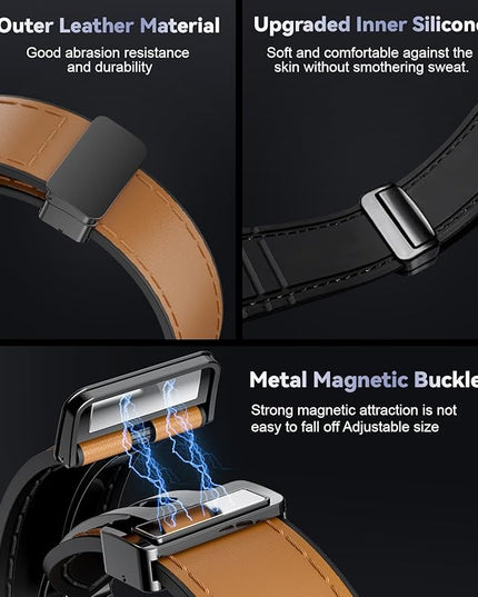 LIGE GPS Smart Watches for Men, Bluetooth Call, LED Flashlight, Compass, 1.43" AMOLED Fitness Watch with Heart Rate/Sleep Monitor, 100+ Sports Modes, iOS Android Compatible, Military Outdoor, Brown
