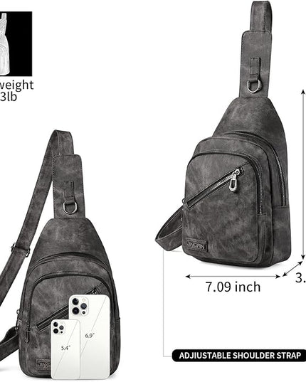 FALAN MULE Crossbody Bags for Women Trendy Leather Sling Chest Bag Fanny Packs for Women