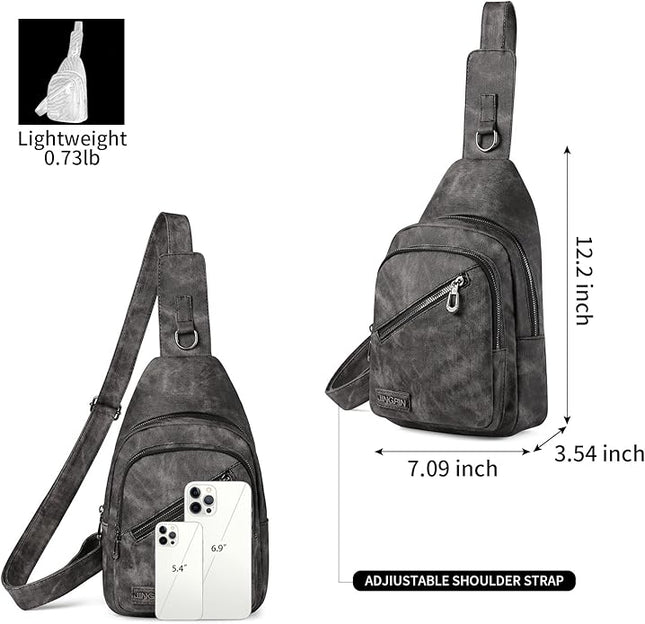 FALAN MULE Crossbody Bags for Women Trendy Leather Sling Chest Bag Fanny Packs for Women