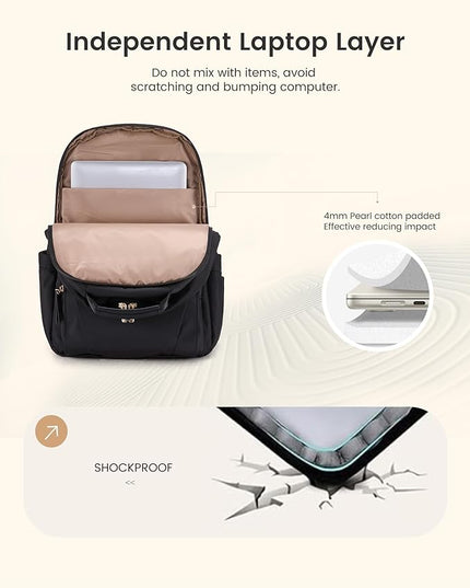 LOVEVOOK Laptop Backpack for Women, 17.3" Work Backpack Purse, Travel Personal Item Bag, Carry On Business Computer Bag, Casual Daypack for Office, School, or Gift, Sage Green