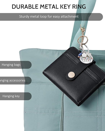 POIUGOYA Slim Wallet for Women,RFID Blocking Bifold Credit Card Holder with Zipper Coin Pocket,ID Window,Keychain