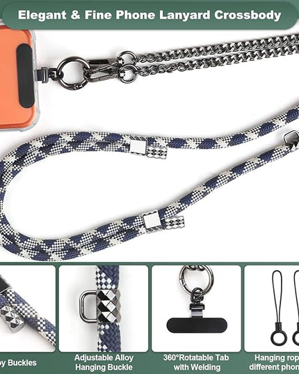 Phone Lanyard Crossbody, Adjustable Cell Phone Lanyard Neck Strap for All Phones, Universal Skin Friendly Phone Strap Crossbody for Women and Men