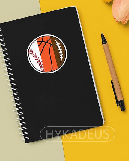 (3Pcs) Sports Ball Stickers, Baseball Basketball Football Mixed Ball Sticker, Waterproof Vinyl Decals for Water Bottle, Tumbler, Laptop, Phone Case, Scrapbooking, Sport Lovers, 3" x 3"