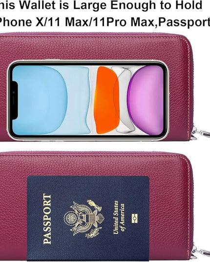 Lavemi Small Compact Women Wallet RFID Blocking Genuine Leather Bifold Purse with ID Windows