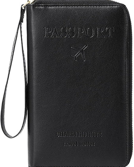 Multi-Function RFID Travel Passport Wallet with Phone Pocket - Ultimate Passport Holder for Women & Men | Holds Phones, Passports, Cash, Cards & Boarding Passes (Black)