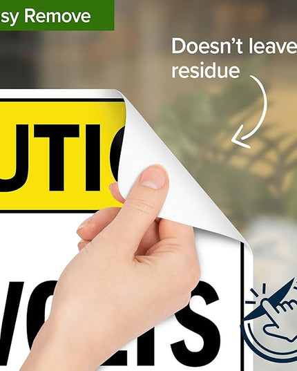 Caution Volts Sign, 10x7 Inches, 4 Mil Vinyl Decal Stickers Weather Resistant, Made in USA by My Sign Center