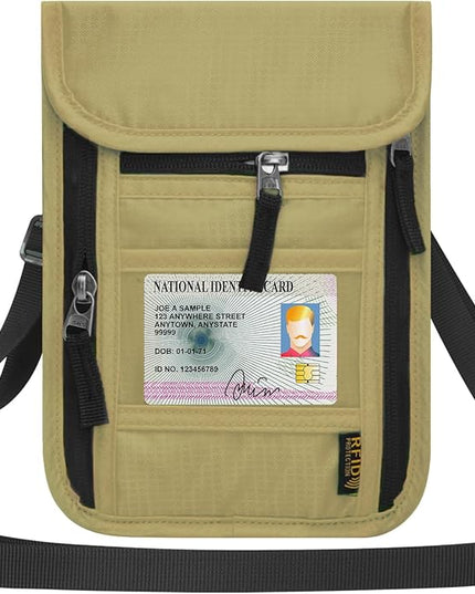 Neck Wallet for Travel,Passport Holder Neck Pouch for Men Women with Adjustable Neck Strap and RFID Blocking