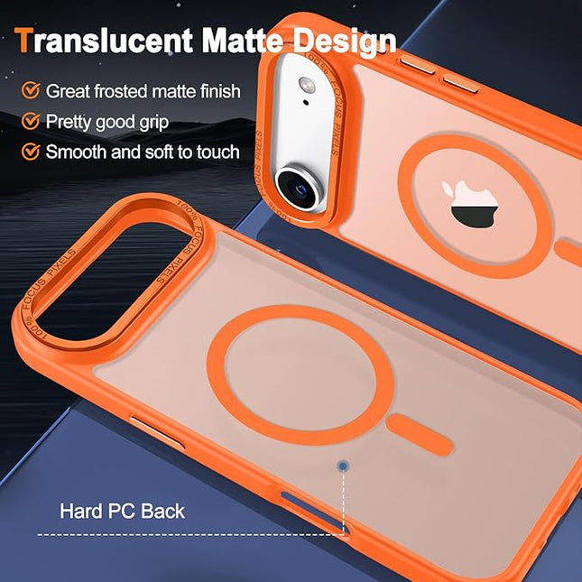 Hython Case for iPhone Air Case Magnetic Translucent Matte Phone Cases 6.5" [Compatible with MagSafe] Thin Slim Fit Shockproof Bumper Hard Protective Cover for Women Men Girls, Frosted Orange
