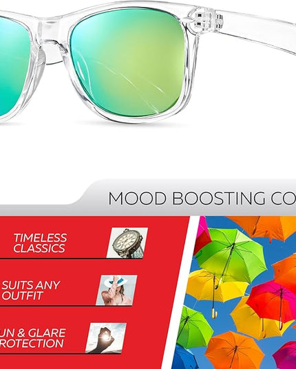 Retro Rewind Polarized Sunglasses for Men and Women - UV Protection Classic Sun Glasses