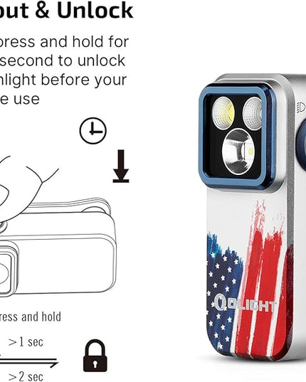 OLIGHT Oclip Pro EDC Flashlight Clip-on Light, Rechargeable 500 Lumens with Three Lighting Solutions Type-C Charging, Magnetic Flash Lights for Outdoor or Indoor Use(Stars & Stripes Edition)