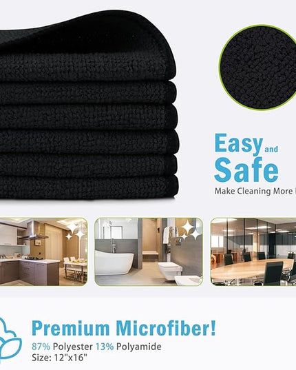 AIDEA Microfiber Cleaning Cloth-100PK, Soft Microfiber Towels for Cars, Absorbent Cleaning Rags, Lint-Free Streak-Free Wash Cloths for House, Kitchen, Window(12in.x16in.)