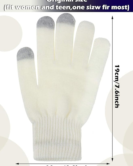 Pangda 12 Pairs Winter Touch Screen Gloves for Men Women Stretch Knitted Texting Gloves Warm Windproof Solid Color Mittens