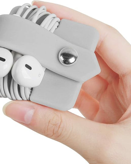 Cord Organizer Earbuds Holder Earphone Wrap Earphones Organizer Headset Headphone Earphone Wrap Winder Cord Manager Cable Winder Gray