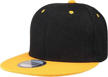 Classic Snapback Hat Cap Hip Hop Style Flat Bill Blank Solid Color Adjustable Size