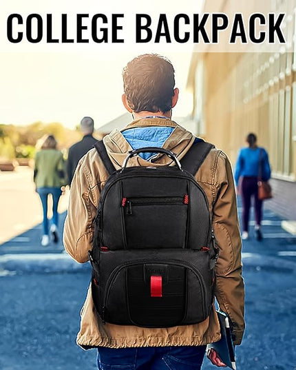 YOREPEK Large Backpack for Men, Extra Large Laptop Backpacks for Men Women, Water Resistant Travel Backpack Airline Approved Business Work Bag with USB Charging Port Fits 17 Inch Computer, Black