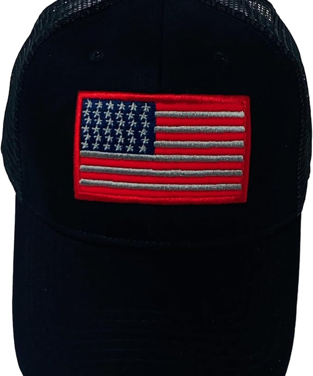 Roytrense Embroidered American Flag Unisex Baseball Cap (100% Cotton)