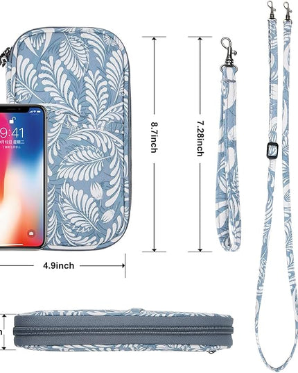 jiemei RFID Family Passport Wallet Holder Waterproof, Travel Document Organizer Credit Card Clutch Bag for Men Women (RFID Leaf)