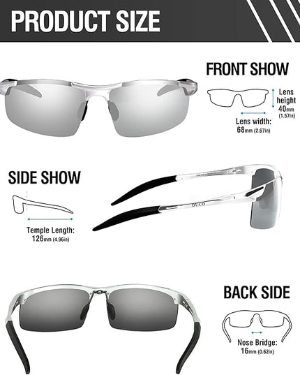 DUCO Mens Sports Polarized Sunglasses UV Protection Sunglasses for Men 8177s