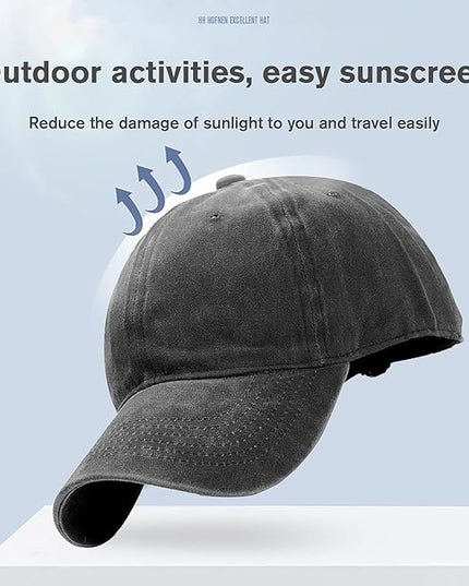 HH HOFNEN Men Women Washed Distressed Twill Cotton Baseball Cap Vintage Adjustable Dad Hat