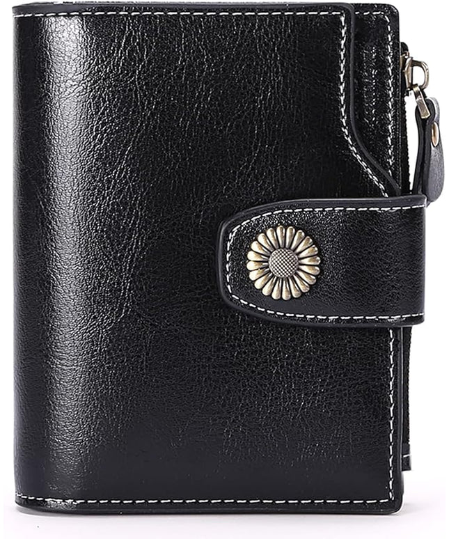 FALAN MULE Small Wallet for Women Leather Bifold Compact Small Womens Wallet with RFID Blocking