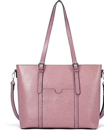 BOSTANTEN Leather Laptop Bag Work Tote for Women Shoulder Handbag Briefcase 15.6 inch Satchel Computer Bag