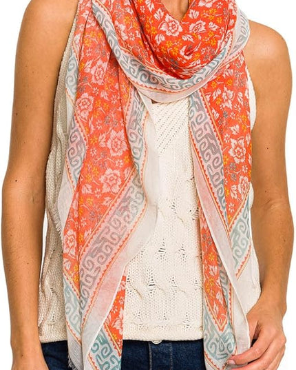 MELIFLUOS DESIGNED IN SPAIN Scarf for Women Lightweight Paisley Fashion for Summer Fall Scarves Shawl Wrap