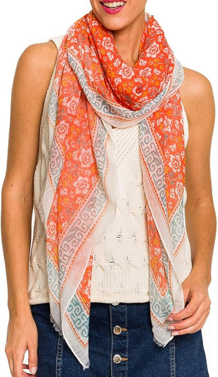 MELIFLUOS DESIGNED IN SPAIN Scarf for Women Lightweight Paisley Fashion for Summer Fall Scarves Shawl Wrap