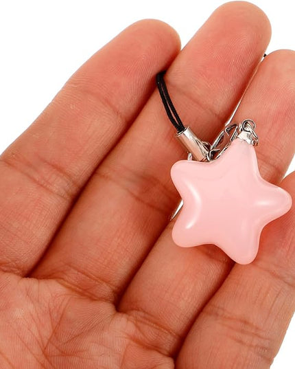 Cute Plastic Star Charm Phone Pendant Keychain Braided Rope Hanging Decoration for Keys Bags Backpacks and Phones Lightweight and Wear-resistant Pink Star Accessory