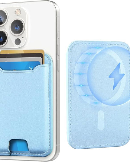 TopMade for Magsafe Wallet, Strongest Magnetic Card Holder for iPhone 17, iPhone 16/15/14/13/12 Series, Leather Magnetic Phone Wallet with Powerful Magnets, RFID Blocking, Fit 4 Cards, White Ice