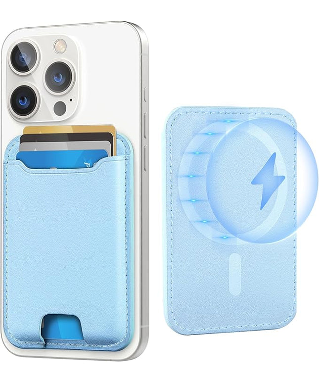 TopMade for Magsafe Wallet, Strongest Magnetic Card Holder for iPhone 17, iPhone 16/15/14/13/12 Series, Leather Magnetic Phone Wallet with Powerful Magnets, RFID Blocking, Fit 4 Cards, White Ice