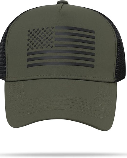 IIN American Flag Mesh Baseball Cap, Patriotic Trucker Hat for Men Women, Quick-Dry Breathable Design, Adjustable Snapback
