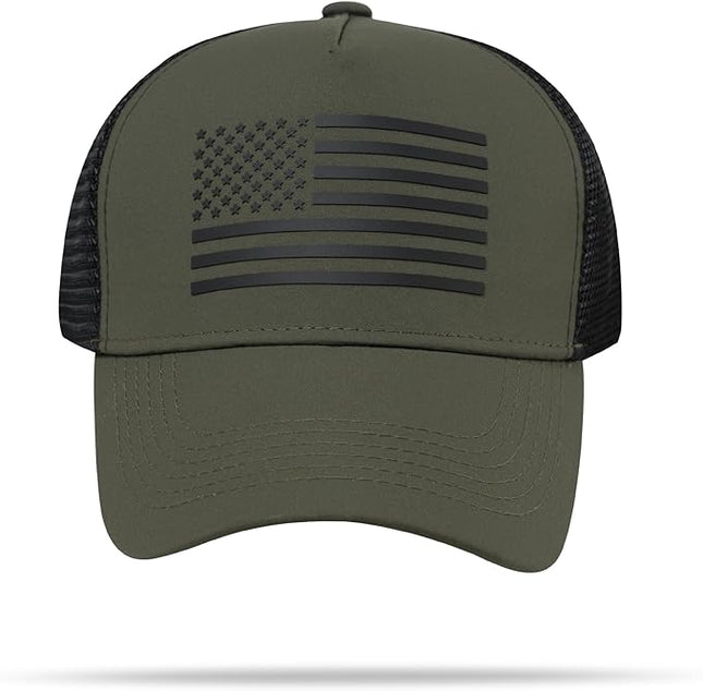 IIN American Flag Mesh Baseball Cap, Patriotic Trucker Hat for Men Women, Quick-Dry Breathable Design, Adjustable Snapback