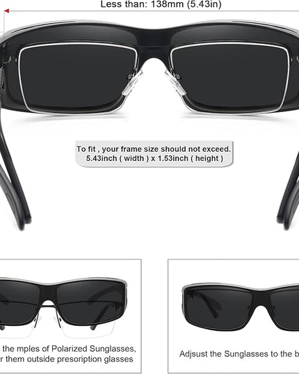 MEETSUN Fit Over Glasses Sunglasses for Men Women,Wrap Around Sunglasses Polarized UV400 Protection