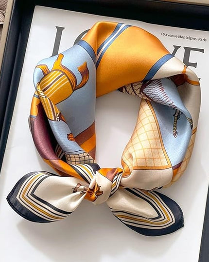 Head Bandanas Scarf for Women Silk Satin Hair Scarf Lightweight Vintage Fashion Square Neck Scarves Gift