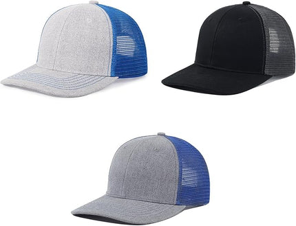 kozinu Unisex Trucker Hats Blank Mesh Snapback Hats Sport Plain Baseball Caps Adjustable Fitted Hat