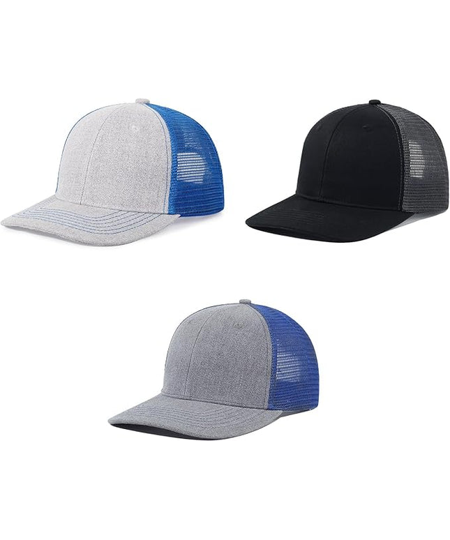 kozinu Unisex Trucker Hats Blank Mesh Snapback Hats Sport Plain Baseball Caps Adjustable Fitted Hat