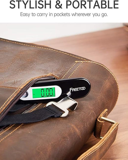 FREETOO Luggage Scale Portable Digital Hanging Scale for Travel, Suitcase Weight Scale with Superior Piano Lacquer 110 Lb/ 50Kg Capacity, Battery Included