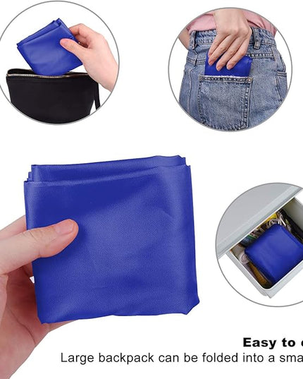 KUUQA 2 Pcs Drawstring Backpack Bags Bulk Sports Cinch Sack String Backpack Storage Bags for Gym Traveling（Black, Blue）